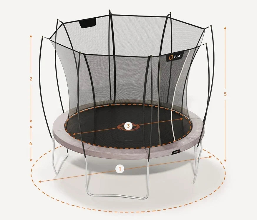Vuly Trampoline Ultra 2 Round with Enclosure Large 13ft for Kids