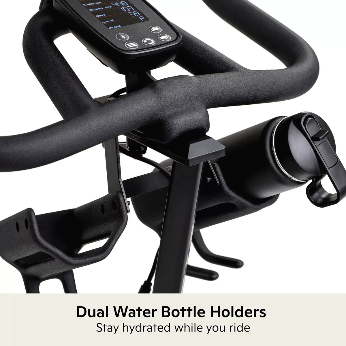 Schwinn IC4 Indoor Cycling Bike with 100 Resistance Levels, Bluetooth Heart Rate Armband, Dual-Sided SPD Pedals, Compatible with Peloton App, Zwift and JRNY, Backlit LCD Console, 4-Way Adjustable Handlebars, Includes 3 lb Dumbbells