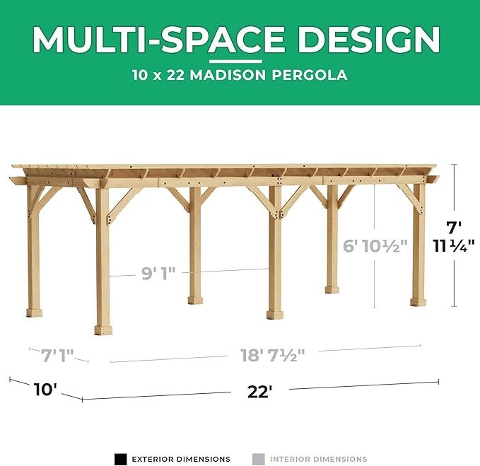 Yardistry 10 x 22 Meridian Pergola
