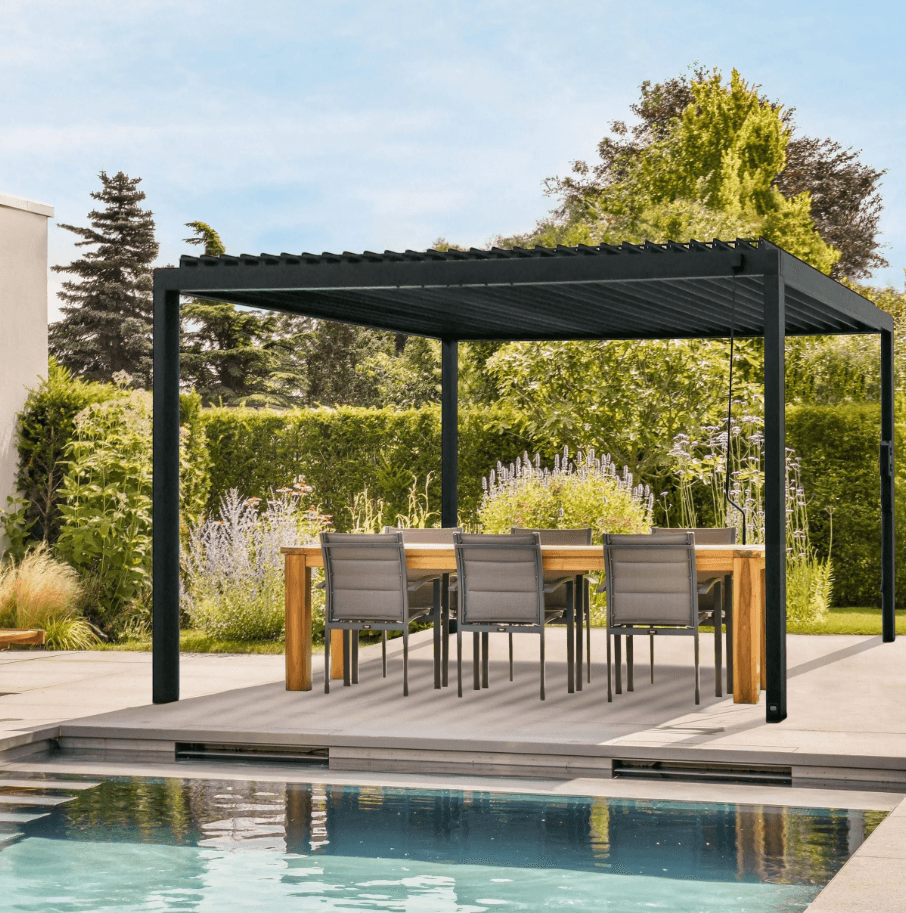 Backyard Discovery Sarasota 16’x10′ Galvanized Steel Louvered Pergola