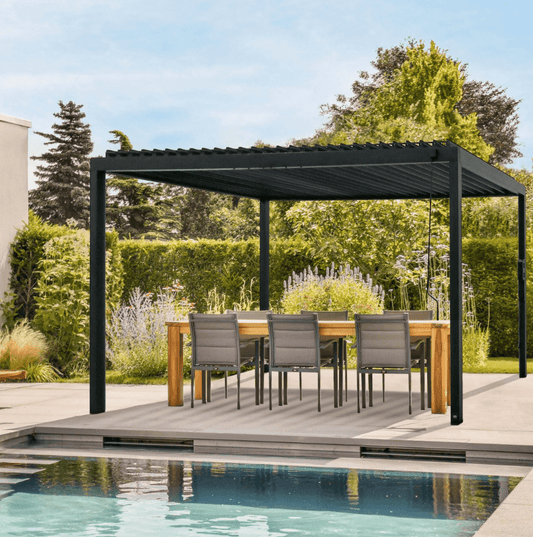 Backyard Discovery Sarasota 16’x10′ Galvanized Steel Louvered Pergola