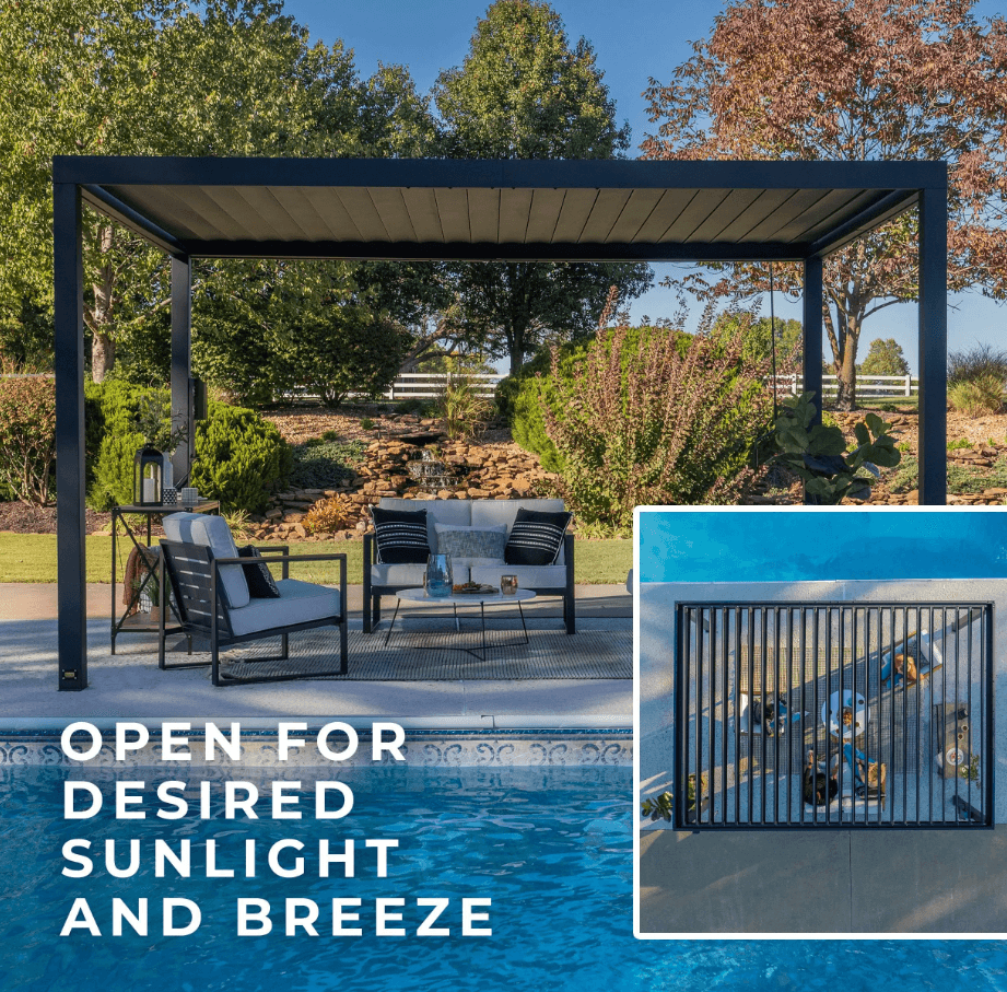 Backyard Discovery Sarasota 16’x10′ Galvanized Steel Louvered Pergola