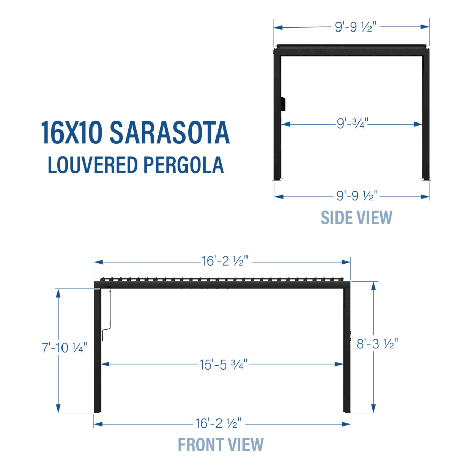 Backyard Discovery Sarasota 16’x10′ Galvanized Steel Louvered Pergola