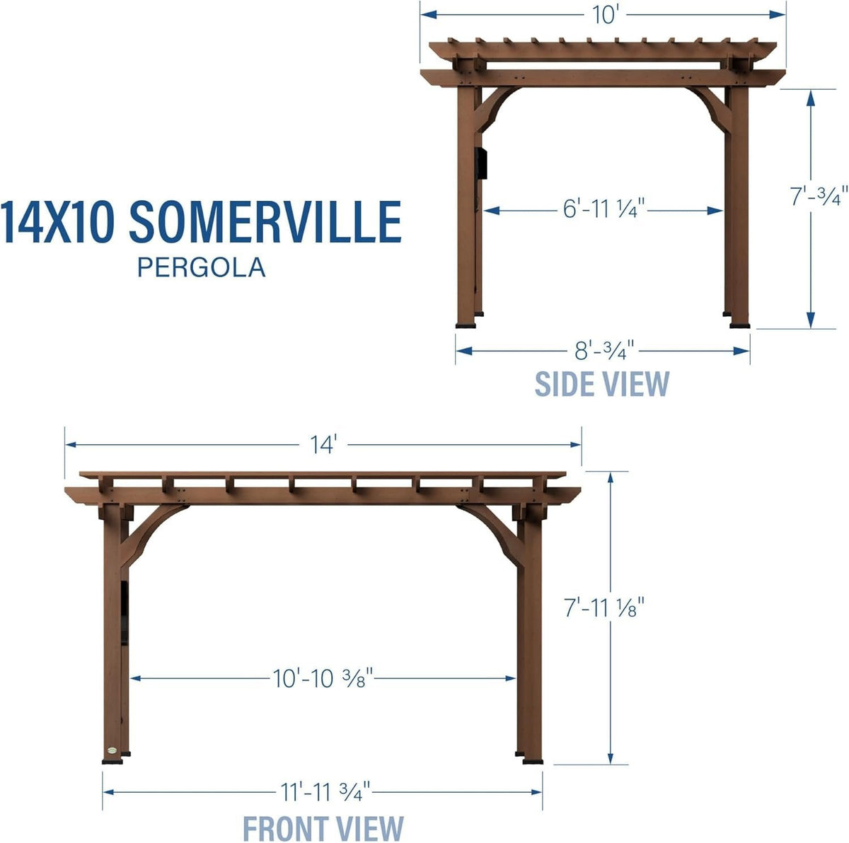 Backyard Discovery 14′ X 10′ Somerville Pergola W/ Electric – Dark Walnut DIY