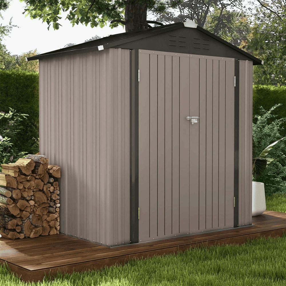 Patiowell 10 ft. W x 12 ft. D Size Upgrade Metal Storage Shed (119 sq. ft.)