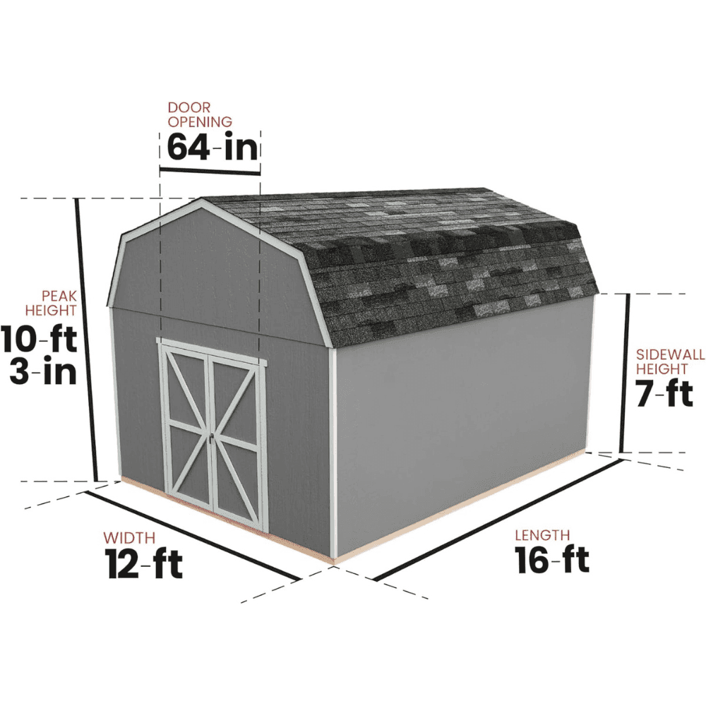 Hudson 12 ft. W x 16 ft. D Wood Storage Shed
