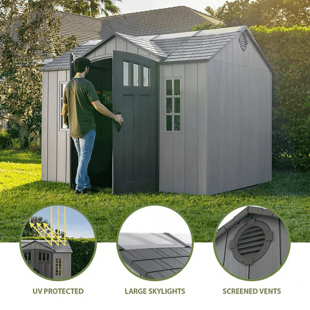 Lifetime 10′ x 8′ Outdoor Storage Shed, Gray