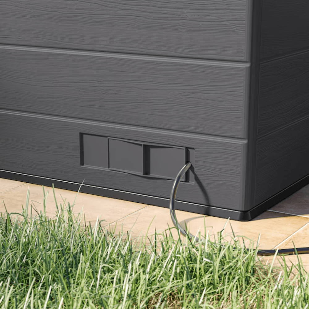 Suncast Cabana Entertainment Shed 8 ft. x 7 ft. Resin Storage Shed (Floor Included)
