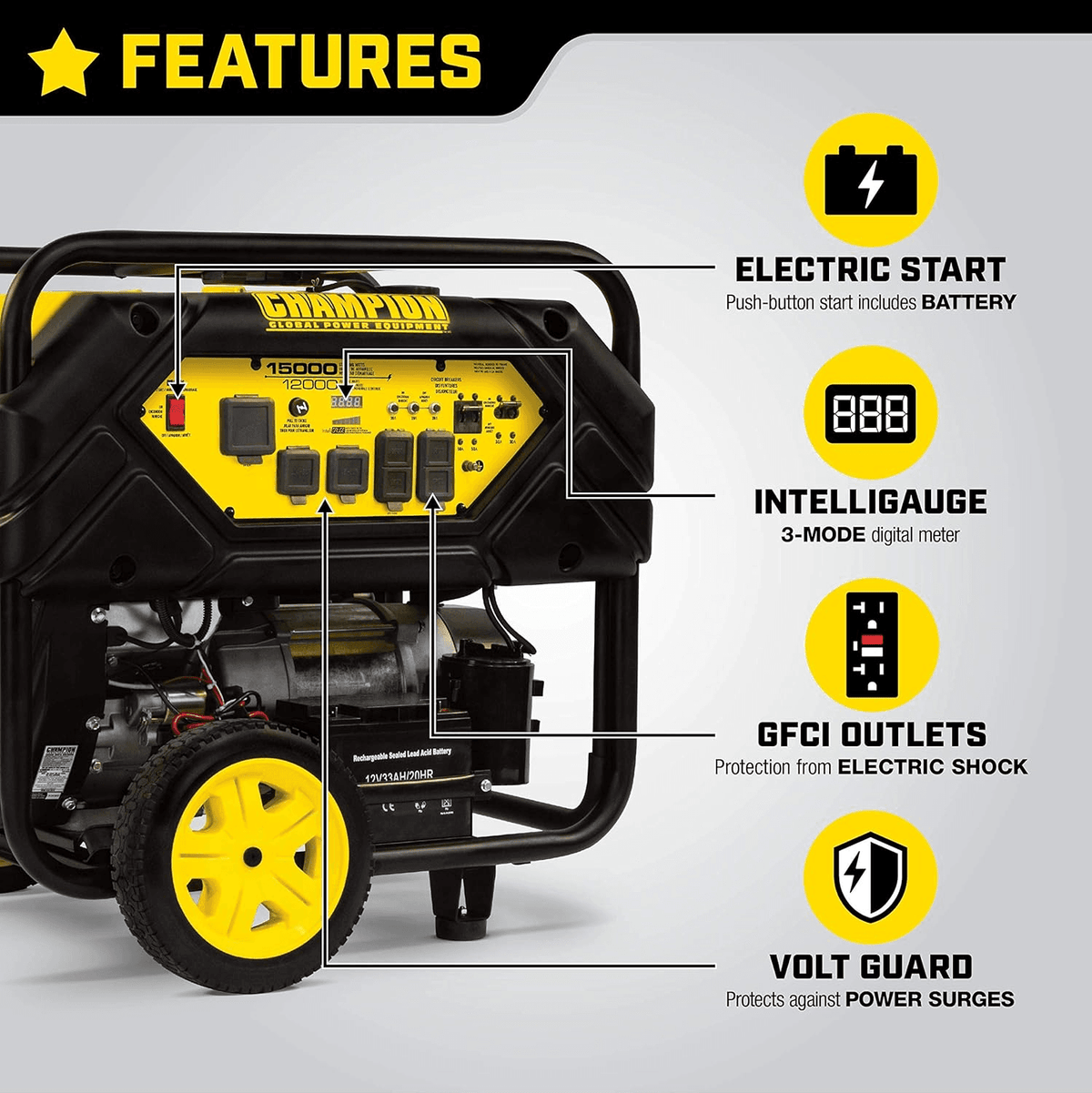Champion Power Equipment 15,000/12,000 W Portable Generator