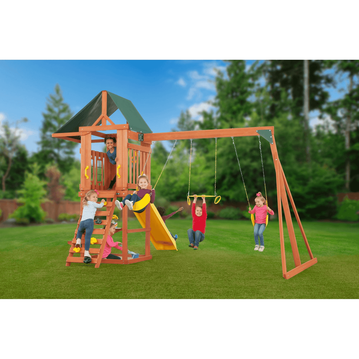 Creative Cedar Designs Cedar Cottage Wooden Swing Set