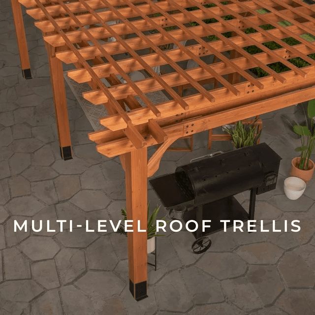 Backyard Discovery Beaumont Pergola 20′x12′ Premium Cedar