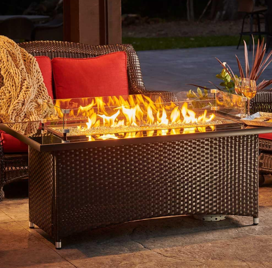The Outdoor GreatRoom Company Montego 59-Inch Linear Propane Gas Fire Pit Table