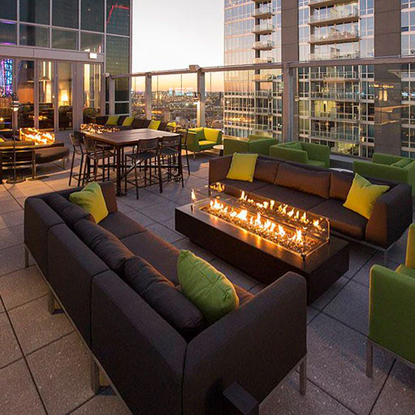 The Outdoor Plus 84″ Del Mar Concrete Gas Fire Pit