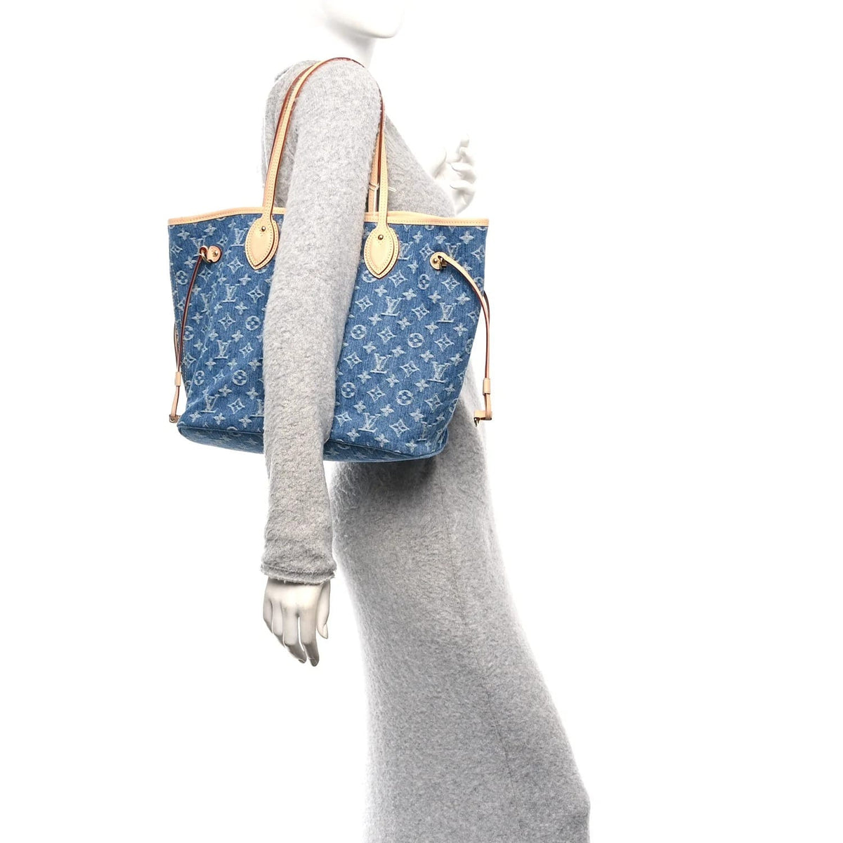 Monogram Denim Neo Neverfull MM Blue