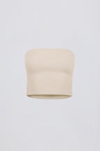 Brushed Jersey Bandeau Top in Ecru