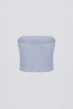 Brushed Jersey Bandeau Top in Soft Blue