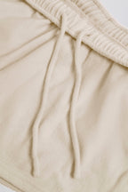 Brushed Jersey Elasticated Mini Shorts in Ecru