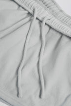 Brushed Jersey Elasticated Mini Shorts in Fog Grey