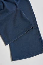 Acid Wash Wide-Leg Joggers in Blue