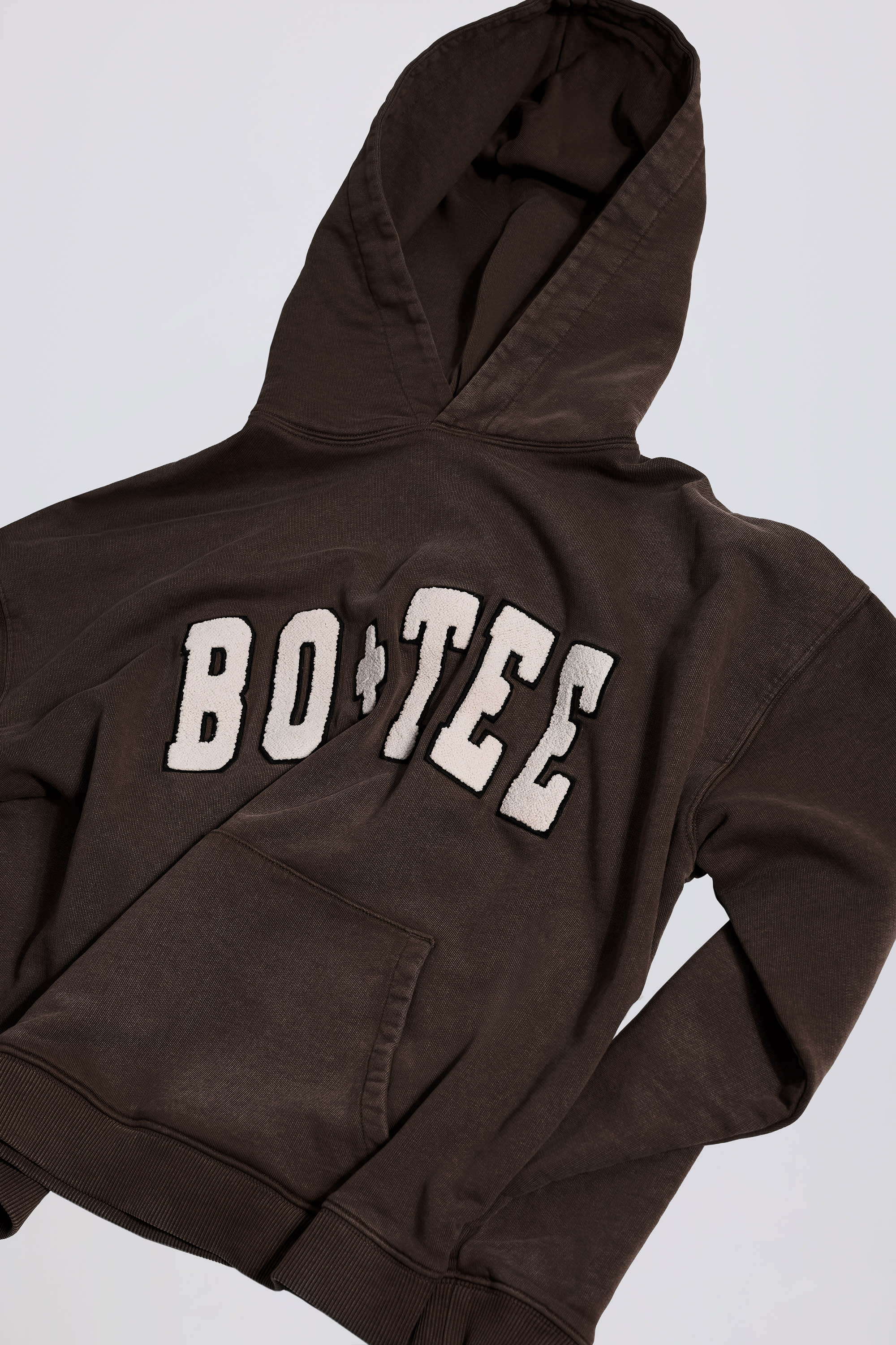 Acid Wash Oversized Hoodie in Brown