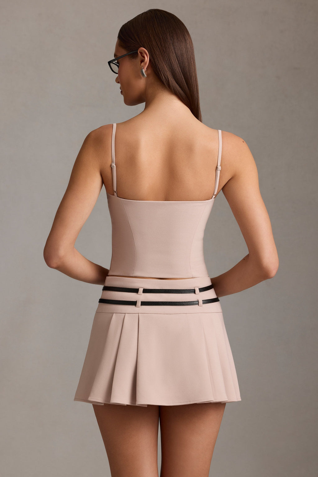 Cut-Top Camisole Top in Mushroom
