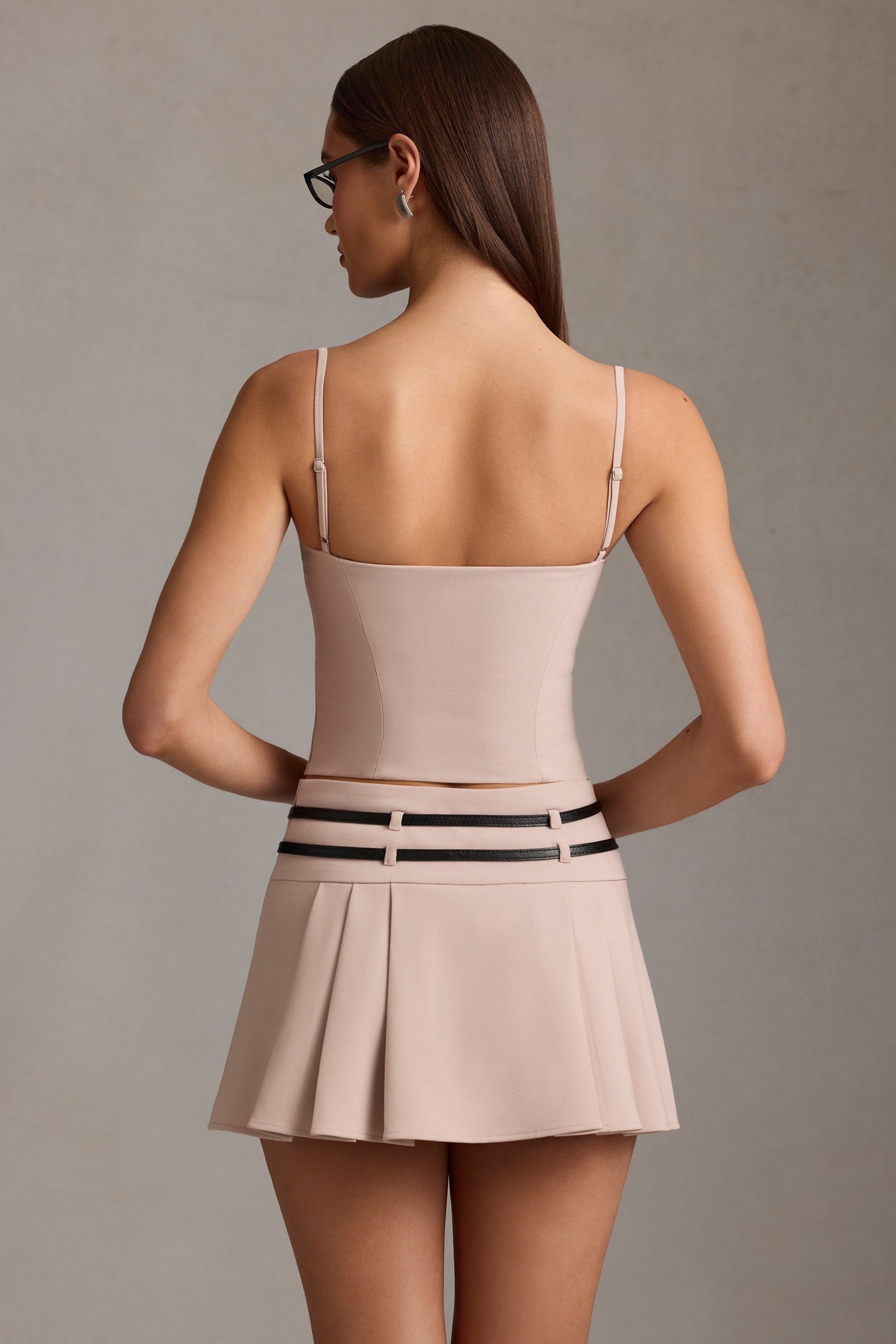 Cut-Top Camisole Top in Mushroom