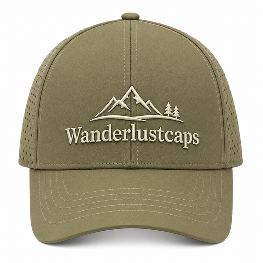 WanderlustCaps Premium Unisex Khaki Breathable Adjustable Mesh Trucker Cap