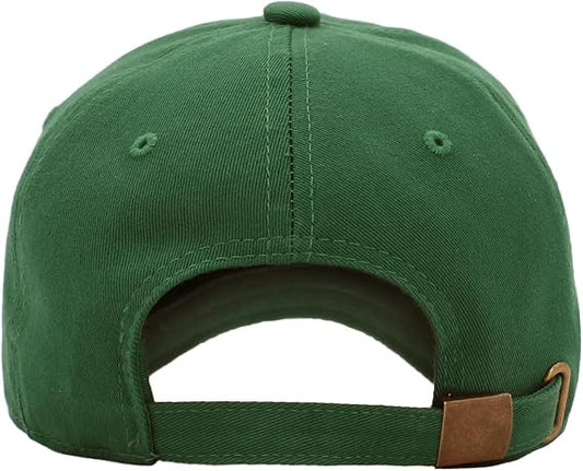 WanderlustCaps Premium Unisex Forest Green 3D Embossed Adjustable Cotton Baseball Cap